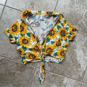 American Apparel Tie Up Blouse